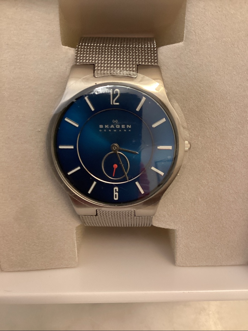 Skagen Silver Case Watch with Blue Sunray Dial - Picture 2 of 8